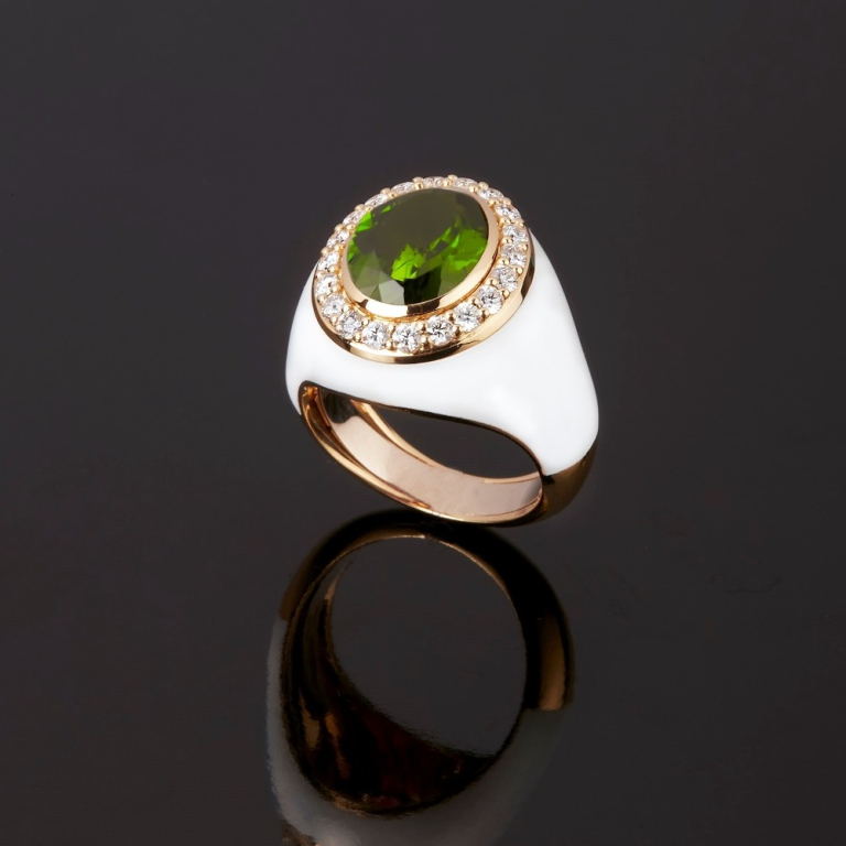 Allegria, Anello con pietra di colore e diamanti